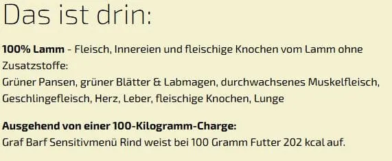 Graf Barf Vollwertmenü Lamm 2,5kg